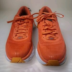 Hoka Bondi 7 One One Orange Walking Running Tennis Shoe Women Size 8